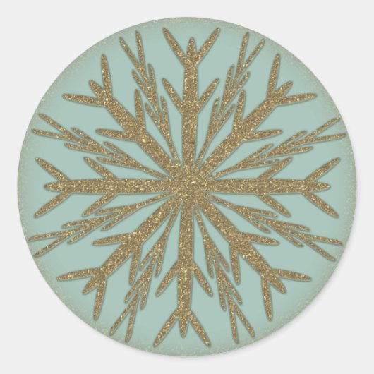  gouden sneeuwvlok 4 ronde sticker (Voorkant)