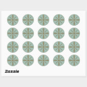 gouden sneeuwvlok 6 ronde sticker (Vel)