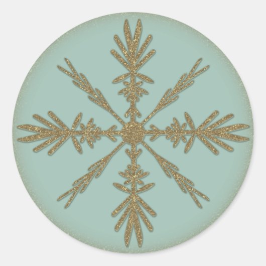 gouden sneeuwvlok 6 ronde sticker (Voorkant)