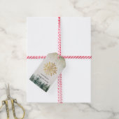 Gouden sneeuwvlok, bedrijf Gouden Kerstmis Cadeaulabel (Met Touw)