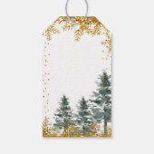 Gouden sneeuwvlok bos Favor Gift Label Cadeaulabel (Achterkant)