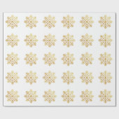 Gouden Sneeuwvlok cadeaupapier (Vlak)