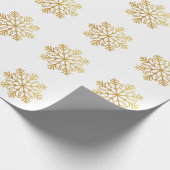 Gouden Sneeuwvlok cadeaupapier (Hoek)