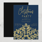 Gouden Sneeuwvlok Corporate Christmas Party Marine Kaart (Voorkant / Achterkant)