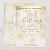 Gouden sneeuwvlok corporate kerstfeest Invitati Kaart (Voorkant / Achterkant)