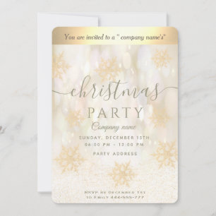 Gouden sneeuwvlok corporate kerstfeest Invitati Kaart