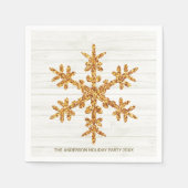 Gouden sneeuwvlok Elegant chique feestje Servet (Voorkant)