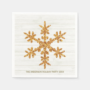 Gouden sneeuwvlok Elegant chique feestje Servet