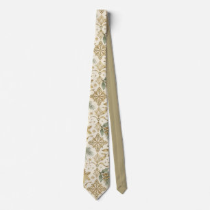 Gouden Sneeuwvlok Elegant Patroon Vintage Stropdas