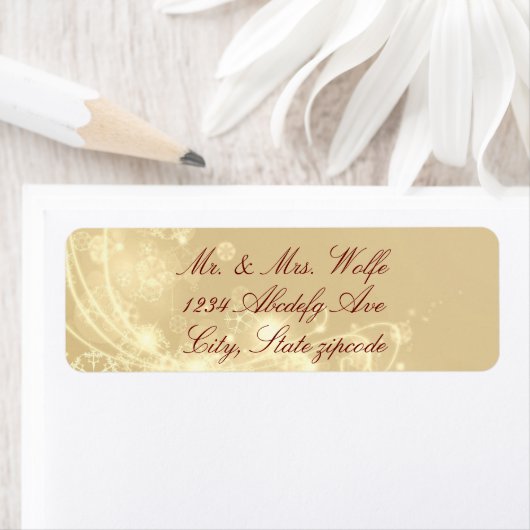 Gouden sneeuwvlok elegante winter etiket (Insitu)