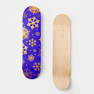 Gouden Sneeuwvlok Elegantie – Winterse Feestdagen Persoonlijk Skateboard