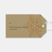 Gouden Sneeuwvlok Faux Glitter Bling Cadeaulabel (Voorkant (Horizontaal))
