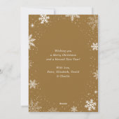 Gouden Sneeuwvlok Foto Vrolijke Kerst Kaart (Achterkant)