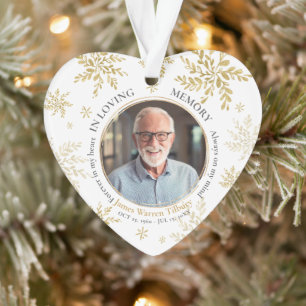 Gouden Sneeuwvlok In Lieve Herinnering Kerstmis-he Ornament