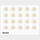Gouden Sneeuwvlok Kerst Kaart Envelope Seal Ronde Sticker (Vel)