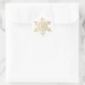 Gouden Sneeuwvlok Kerst Kaart Envelope Seal Ronde Sticker (Tas)