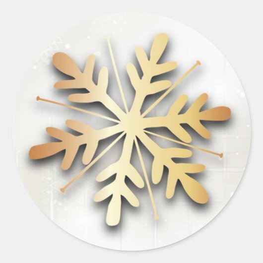 Gouden sneeuwvlok Kerst sticker (Voorkant)