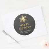 Gouden sneeuwvlok Kerst stickers (Envelop)