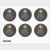 Gouden sneeuwvlok Kerst stickers (Vel)