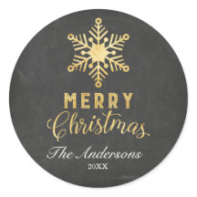 Gouden sneeuwvlok Kerst stickers