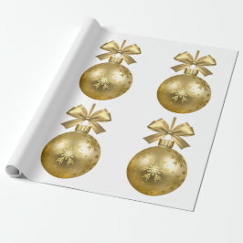 Gouden Sneeuwvlok Kerstbal Ornament Cadeaupapier