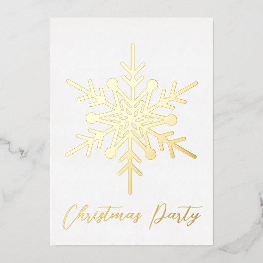 Gouden sneeuwvlok Kerstfeest uitnodiging echt (Voorkant)