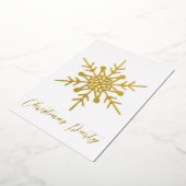 Gouden sneeuwvlok Kerstfeest uitnodiging echt (Gedraaid)