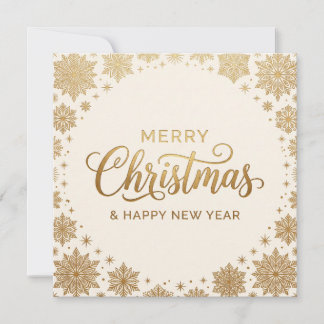 Gouden Sneeuwvlok Kerstkaart Nieuwjaar