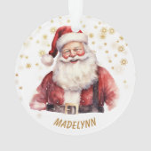 Gouden Sneeuwvlok Kerstman Kinder Kerstmis Ornament (achterkant)