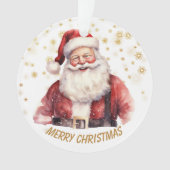 Gouden Sneeuwvlok Kerstman Kinder Kerstmis Ornament (voorkant)