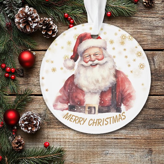 Gouden Sneeuwvlok Kerstman Kinder Kerstmis Ornament