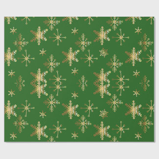 Gouden Sneeuwvlok Kerstmis Cadeaupapier
