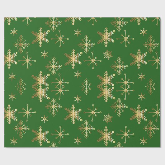 Gouden Sneeuwvlok Kerstmis Cadeaupapier (Vlak)