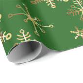 Gouden Sneeuwvlok Kerstmis Cadeaupapier (Rol Hoek)