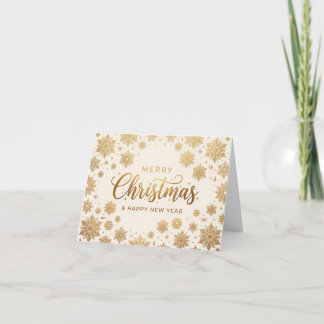 Gouden Sneeuwvlok Kerstmis Vouwbare Wenskaart Feestdagen Kaart