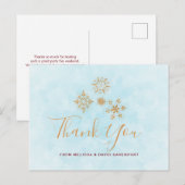 Gouden Sneeuwvlok Kristallen Kerst Dank Je Briefkaart (Voorkant / Achterkant)