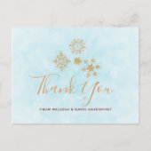 Gouden Sneeuwvlok Kristallen Kerst Dank Je Briefkaart (Voorkant)