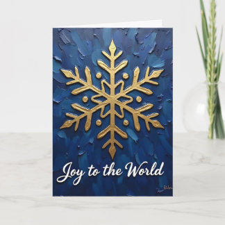 gouden sneeuwvlok & marine kerstkaart kaart