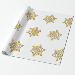 Gouden sneeuwvlok ontwerp inpakpapier gouden sneeu