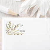 Gouden sneeuwvlok op wit kerstcadeau Label (Insitu)