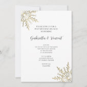 Gouden Sneeuwvlok op Witte Winter Post Bruiloft Br Kaart (Voorkant)