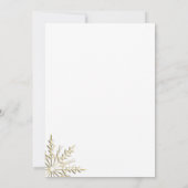 Gouden Sneeuwvlok op Witte Winter Post Bruiloft Br Kaart (Achterkant)