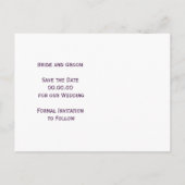 Gouden sneeuwvlok paarse winterbruiloft Save the D Aankondigingskaart (Achterkant)