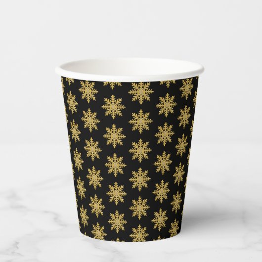 Gouden Sneeuwvlok Papier Cup Papieren Bekers (Voorkant)