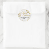 Gouden Sneeuwvlok Prettig Kerstfeest Sticker (Tas)
