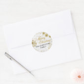 Gouden Sneeuwvlok Prettig Kerstfeest Sticker (Envelop)