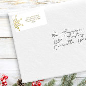 Gouden sneeuwvlok retouradres Kerstmis Etiket