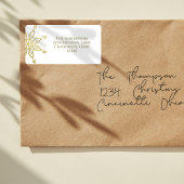 Gouden sneeuwvlok retouradres Kerstmis Etiket