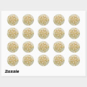 gouden sneeuwvlok ronde sticker (Vel)