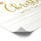 Gouden Sneeuwvlok Rustieke Winter Kerstmis Poster (Hoek)